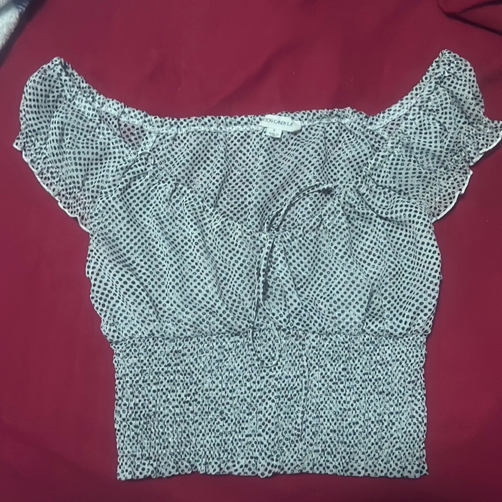 Black and Gray Mesh Top | Small